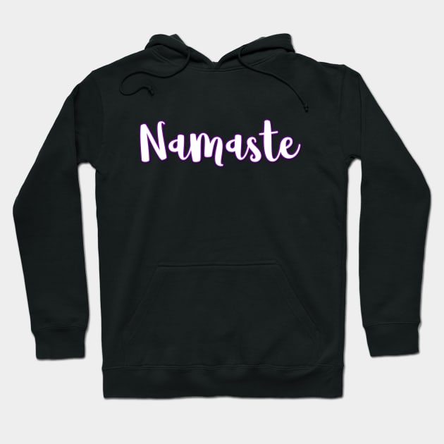 Namaste Spiritual Yoga Purple Design Hoodie by DesignsbyZazz